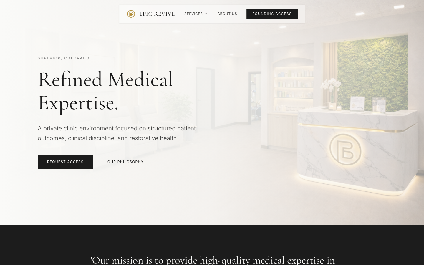 Epic Revive website screenshot