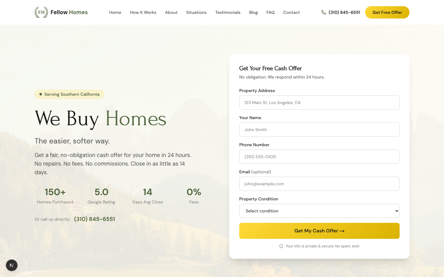 Fellow Homes website screenshot